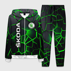 Костюм мужской 3D плиты с подсветкой Шкода, цвет: 3D-белый