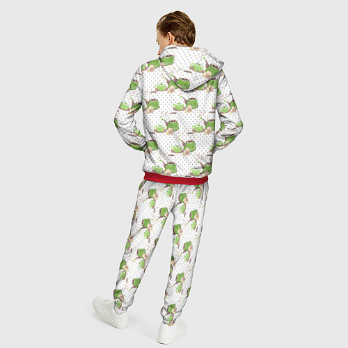 Мужской костюм Зеленый чай / 3D-Красный – фото 4