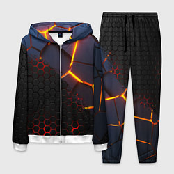 Костюм мужской 3D РАЗЛОМ И СТАЛЬНАЯ БРОНЯ ПОПУЛЯРНЫЕ ТЕКСТУРЫ, цвет: 3D-белый