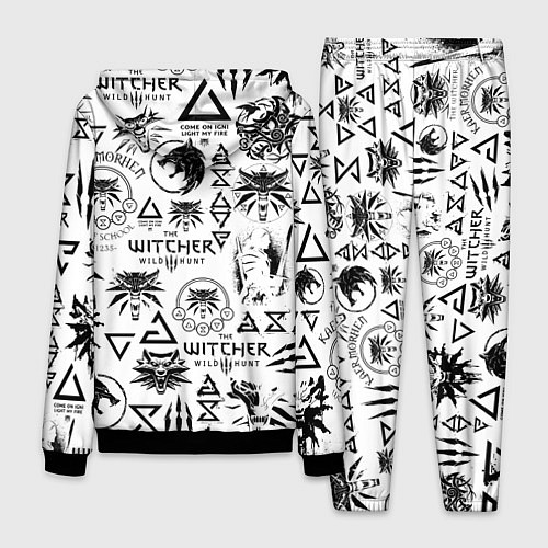 Мужской костюм THE WITCHER LOGOBOMBING ЧЁРНО БЕЛЫЙ ВЕДЬМАК ПАТТЕР / 3D-Черный – фото 2