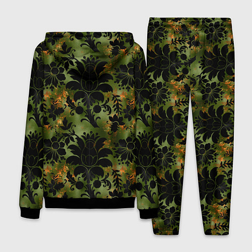 Мужской костюм Темные тропические листья / 3D-Черный – фото 2