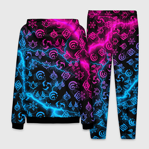Мужской костюм НЕОНОВЫЕ МОЛНИИ, GENSHIN IMPACT NEON / 3D-Черный – фото 2