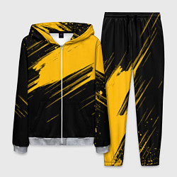 Костюм мужской Black and yellow grunge, цвет: 3D-меланж