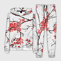 Костюм мужской Распустившиеся цветы, цвет: 3D-белый