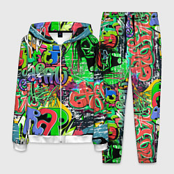 Костюм мужской Граффити с черепами, цвет: 3D-белый