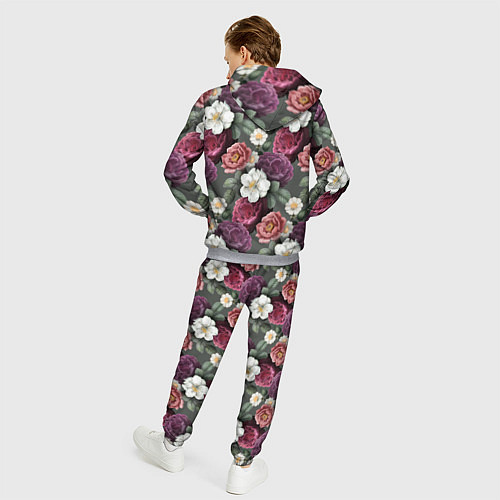 Мужской костюм Bouquet of flowers pattern / 3D-Меланж – фото 4