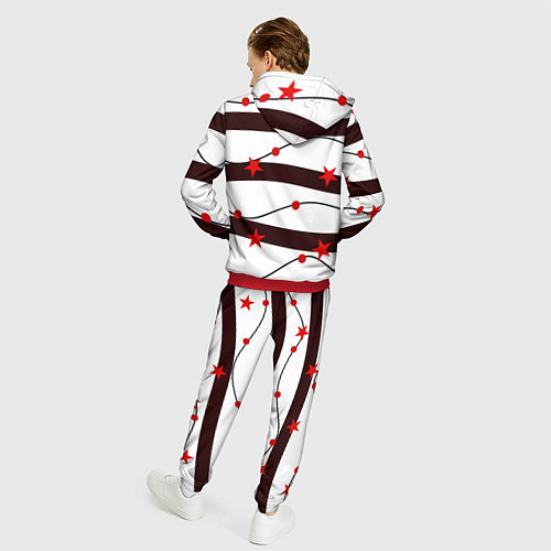Мужской костюм Красные Звезды На Волнах / 3D-Красный – фото 4