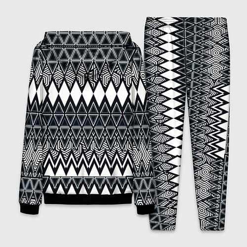 Мужской костюм Белые ромбы / 3D-Черный – фото 2