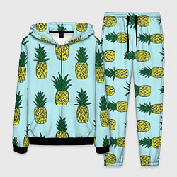 Костюм мужской Рисунок ананасов, цвет: 3D-черный