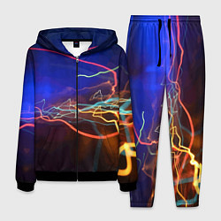Костюм мужской Neon vanguard pattern Lightning Fashion 2023, цвет: 3D-черный