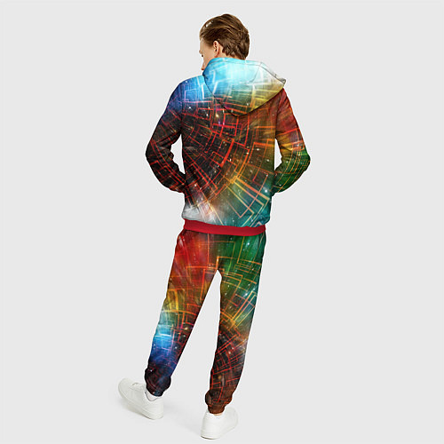 Мужской костюм Portal - Neon Space - туннель из энергетических па / 3D-Красный – фото 4