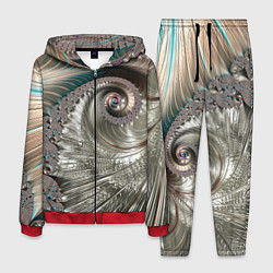 Мужской костюм Fractal pattern Spiral Серебристый фрактал спираль