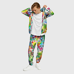 Костюм мужской Яркое безумие Бабочки, кляксы, граффити, цвет: 3D-белый — фото 2