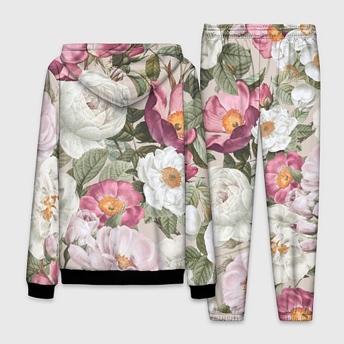 Мужской костюм Цветы Розовый Сад Пион и Роз / 3D-Черный – фото 2