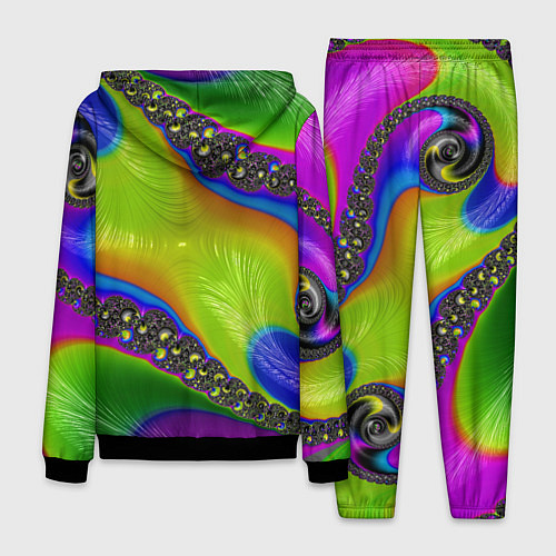 Мужской костюм Кислотный фрактал Абстракция / 3D-Черный – фото 2