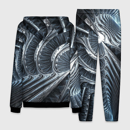 Мужской костюм Фрактальный абстрактный паттерн Броня Fractal Abst / 3D-Черный – фото 2