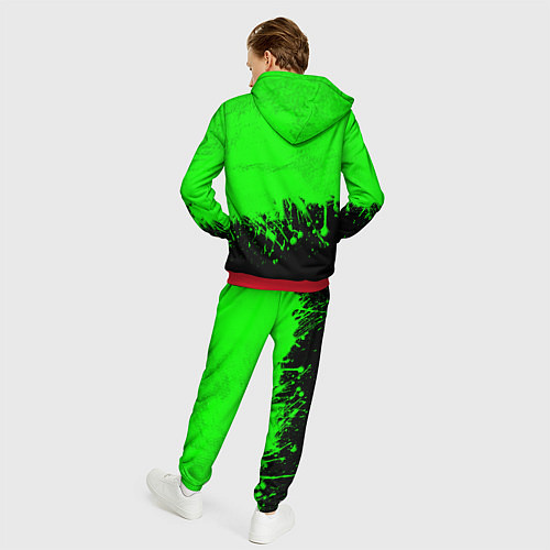 Мужской костюм САЛАТОВЫЕ НЕОНОВЫЕ БРЫЗГИ КРАСКИ / 3D-Красный – фото 4