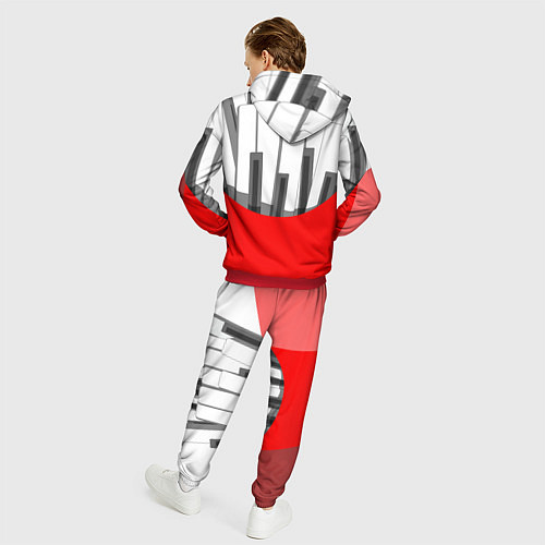 Мужской костюм Клавиши фортепиано как картошка фри / 3D-Красный – фото 4