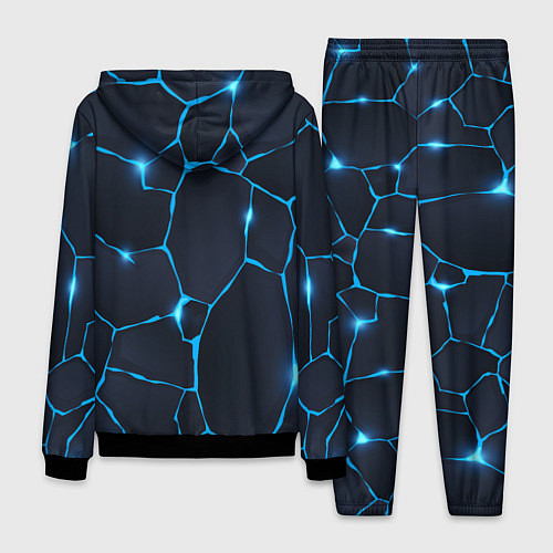 Мужской костюм Синие разломы / 3D-Черный – фото 2