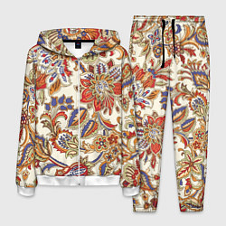 Костюм мужской Цветочный винтажный орнамент, цвет: 3D-белый