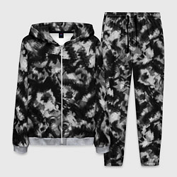 Костюм мужской Черно-белый абстрактный камуфляж, цвет: 3D-меланж