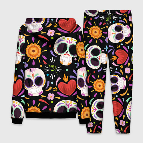 Мужской костюм Веселые черепа в цветах / 3D-Черный – фото 2