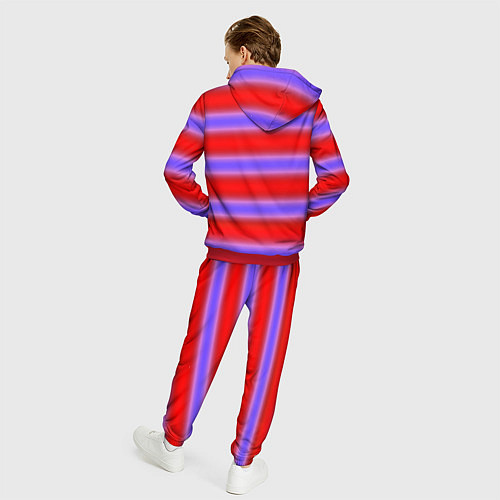 Мужской костюм Striped pattern мягкие размытые полосы красные фио / 3D-Красный – фото 4