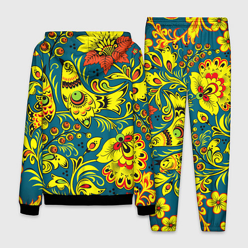 Мужской костюм Хохломская Роспись Две Птицы / 3D-Черный – фото 2