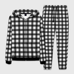 Мужской костюм Black and white trendy checkered pattern