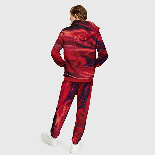 Мужской костюм Красный абстрактный модный узор / 3D-Красный – фото 4