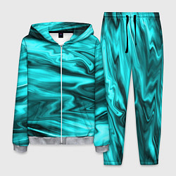Костюм мужской Неоновый бирюзовый мраморный узор, цвет: 3D-меланж