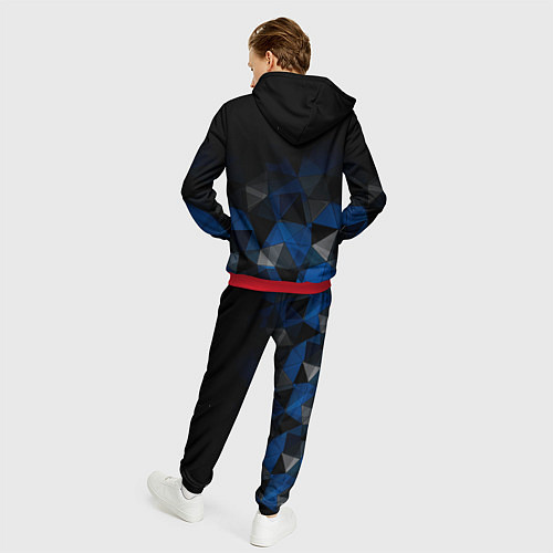 Мужской костюм Черно-синий геометрический / 3D-Красный – фото 4