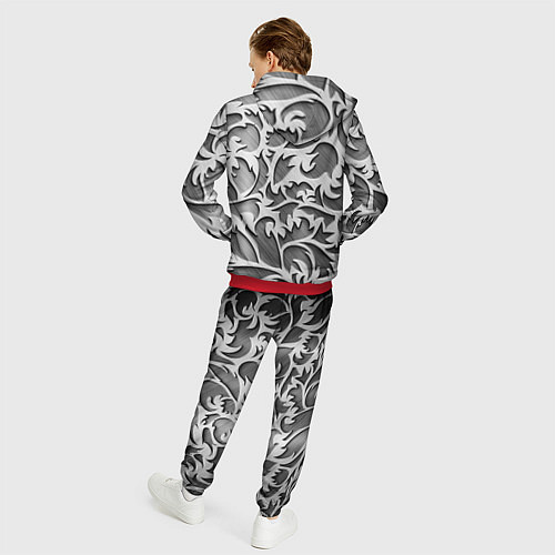 Мужской костюм Растительный орнамент - резьба по дереву / 3D-Красный – фото 4