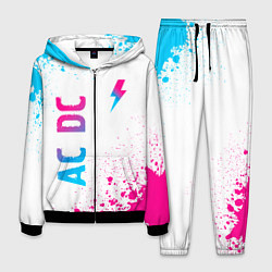 Костюм мужской AC DC neon gradient style: символ и надпись вертик, цвет: 3D-черный