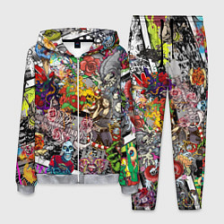 Костюм мужской Цветное граффити и татуировки, цвет: 3D-меланж