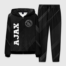 Костюм мужской Ajax sport на темном фоне: надпись, символ, цвет: 3D-черный