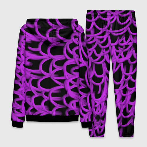 Мужской костюм Нити из фиолетовой краски / 3D-Черный – фото 2