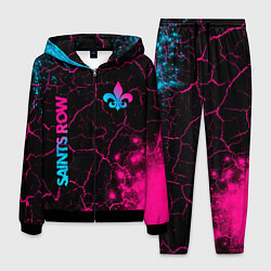 Костюм мужской Saints Row - neon gradient: надпись, символ, цвет: 3D-черный