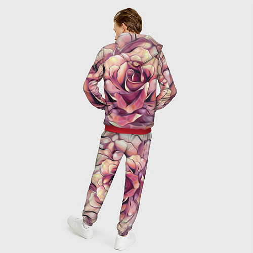 Мужской костюм Крупная роза маслом / 3D-Красный – фото 4