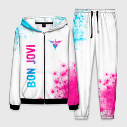 Костюм мужской Bon Jovi neon gradient style: надпись, символ, цвет: 3D-черный