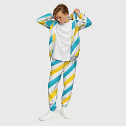 Костюм мужской Желтые и синие полосы, цвет: 3D-меланж — фото 2