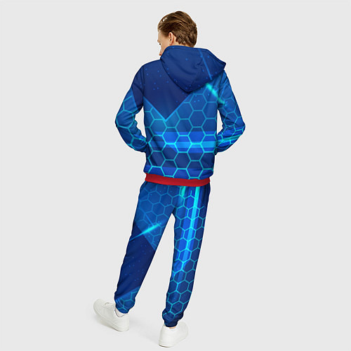 Мужской костюм Napoli Соты абстракция / 3D-Красный – фото 4