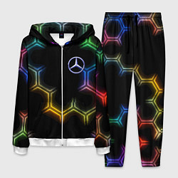 Костюм мужской Mercedes - neon pattern, цвет: 3D-белый