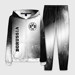 Костюм мужской Borussia sport на светлом фоне: надпись, символ, цвет: 3D-белый
