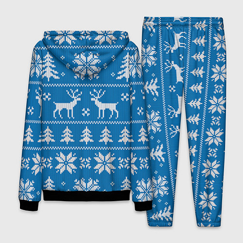 Мужской костюм Рождественский синий свитер с оленями / 3D-Черный – фото 2