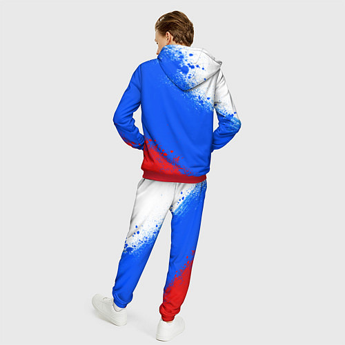 Мужской костюм Флаг России - триколор / 3D-Красный – фото 4