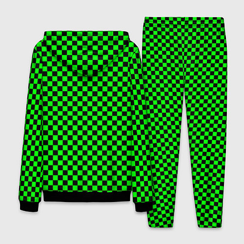 Мужской костюм Зелёная шахматка - паттерн / 3D-Черный – фото 2