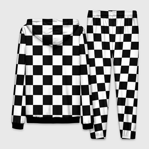 Мужской костюм Шахматные клетки - текстура / 3D-Черный – фото 2