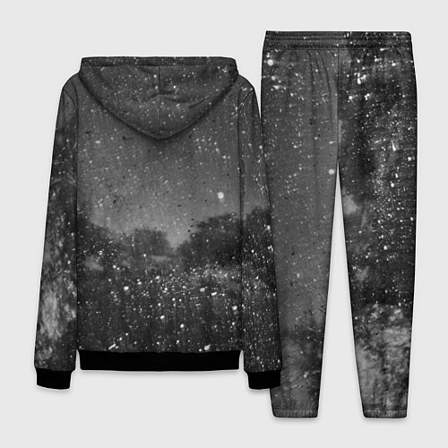 Мужской костюм Абстрактная тьма и следы белой краски / 3D-Черный – фото 2