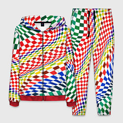 Костюм мужской Разноцветная оптическая иллюзия, цвет: 3D-красный
